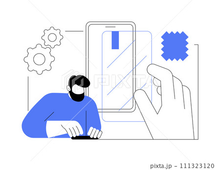Smartphone screen protectors isolated cartoon vector illustrations. 111323120