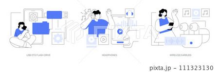 Gadgets and accessories isolated cartoon vector illustrations se Gadgets and accessories isolated cartoon vector illustrations se 111323130