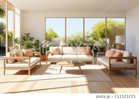AI-generated content. Stylish Scandinavian Apartment. Cozy and Homely Vibe with Contemporary Furniture 111323235