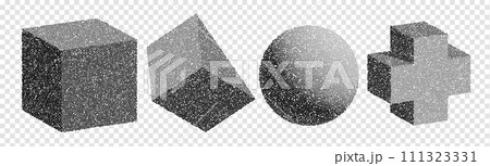 3d y2k geomtric abstract shapes. Kit with variety of design ellements. Vector illustrations set .  111323331