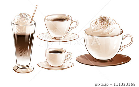 Vector illustration set of coffee cups 111323368