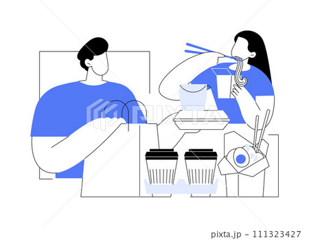 Take away food isolated cartoon vector illustrations. 111323427