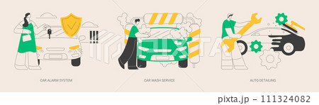 Automobile care service abstract concept vector illustrations. 111324082