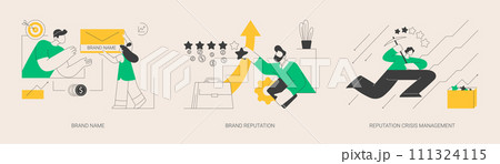 Brand public relations abstract concept vector illustrations. Brand public relations abstract concept vector illustrations. 111324115