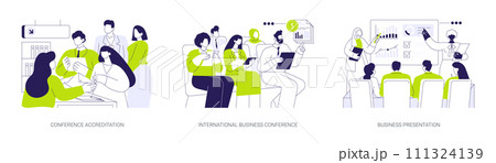 International business conference abstract concept vector illustrations. International business conference abstract concept vector illustrations. 111324139