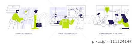 Business meeting in the airport abstract concept vector illustrations. 111324147