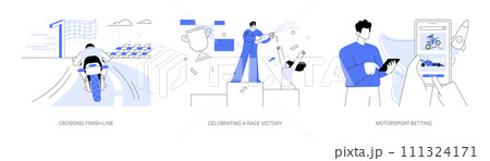 Motorsport championship abstract concept vector illustrations. 111324171