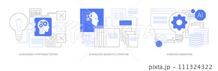 AI in Scientific Research and Development abstract concept vector illustrations. 111324322