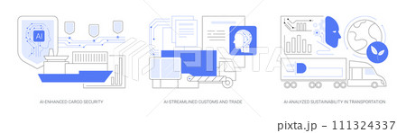 AI Technology in Logistics abstract concept vector illustrations. AI Technology in Logistics abstract concept vector illustrations. 111324337