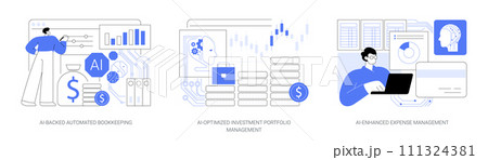 Artificial Intelligence for financial management abstract concept vector illustrations. Artificial Intelligence for financial management abstract concept vector illustrations. 111324381
