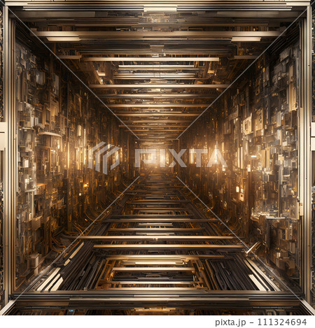 AI-generated content. A complex quantum computing system. 111324694