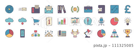 Set vector business, banking and finance icons 111325085