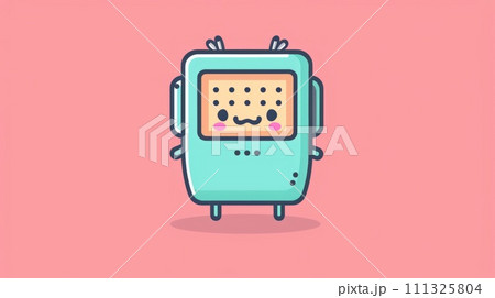A cartoon character with a face and eyes is on the screen, AI A cartoon character with a face and eyes is on the screen, AI 111325804