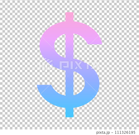 粉紅色和藍色漸變｜美元標記 111326195