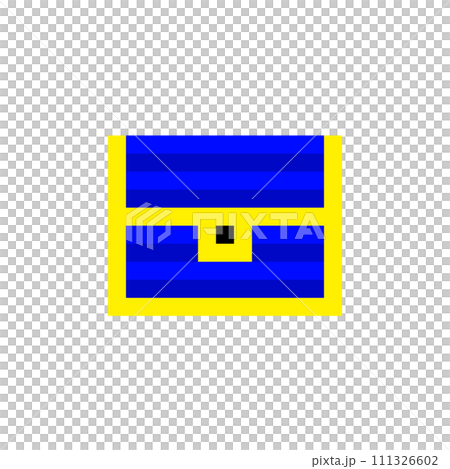 Game illustration of a blue treasure chest drawn with dots 111326602