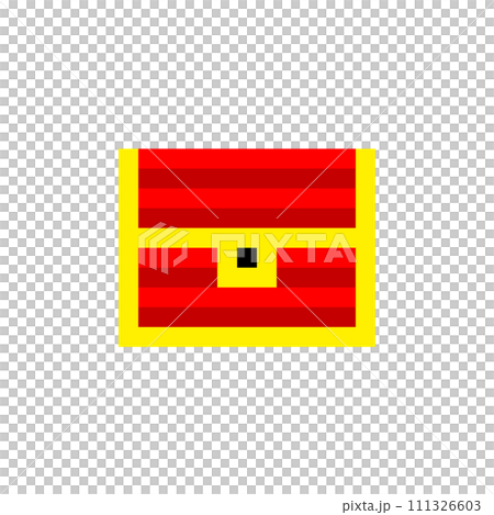 Game illustration of a red treasure chest drawn with dots 111326603