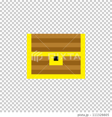 Game illustration of a brown treasure chest drawn with dots 111326605