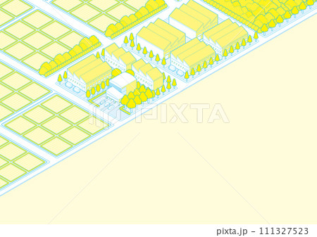 郊外のイラスト. 田園風景のイラスト.  111327523