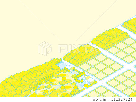 郊外のイラスト. 田園風景のイラスト.  111327524