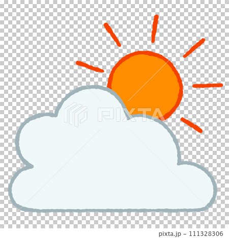 簡單的太陽和雲插畫 111328306