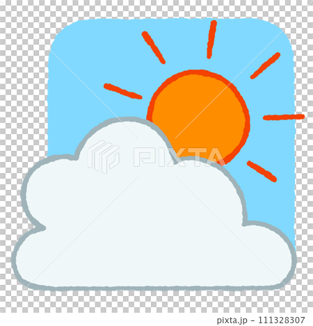 簡單的太陽和雲插畫 111328307