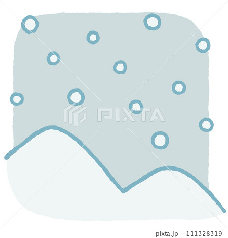 シンプルな雪と山のイラスト 111328319
