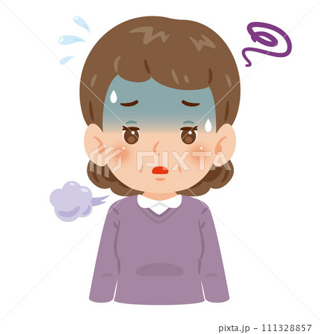 倦怠感や疲れがある中年女性 111328857