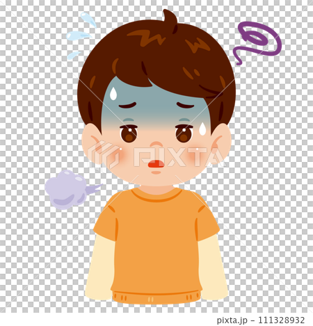 A boy who feels tired and tired A boy who feels tired and tired 111328932