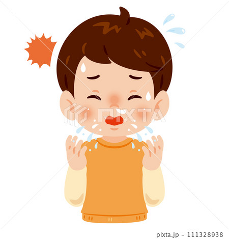 くしゃみをする男の子 111328938
