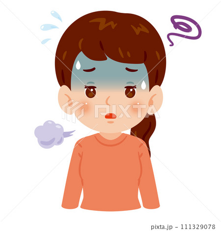 倦怠感や疲れがある女性のイラスト素材 [111329078] - PIXTA
