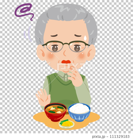 Senior man with no appetite 111329183