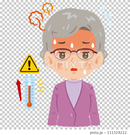 senior woman with fever senior woman with fever 111329222