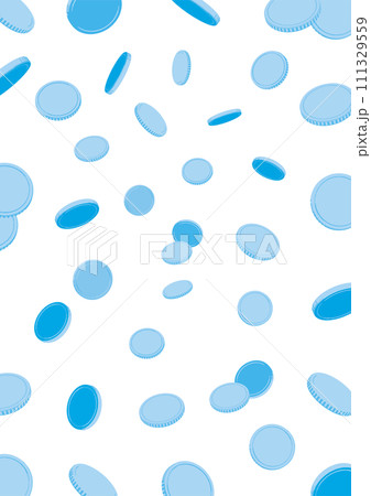 青いコインが舞い散る背景・壁紙_縦 111329559