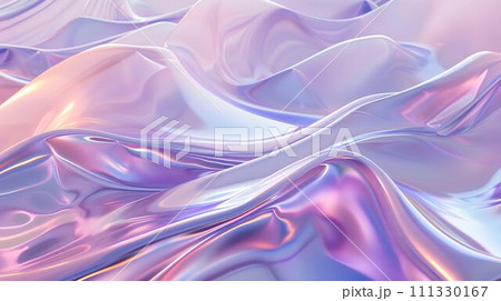 abstract background pink blue purple with smooth wavy silk or satin texture. 3d render illustration 111330167