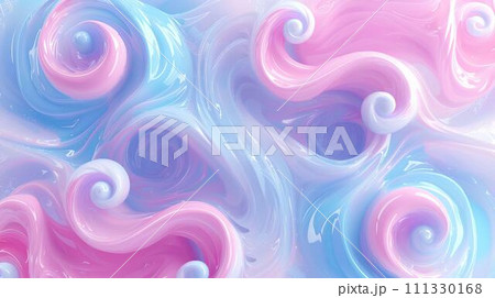 abstract background pink blue purple with smooth wavy silk or satin texture. 3d render illustration 111330168