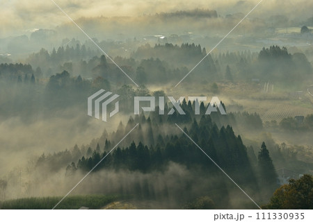 宝山公園展望台からの夜久野高原の雲海 宝山公園展望台からの夜久野高原の雲海 111330935