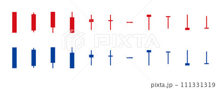 色んなローソク足のベクターイラスト 111331319