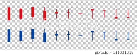 色んなローソク足のベクターイラスト 111331319