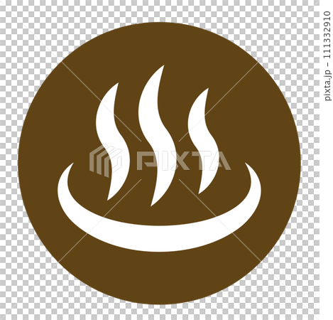 棕色圓圈寫的溫泉標記的向量圖 111332910