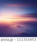 飛行機から見た夕焼け 111333453