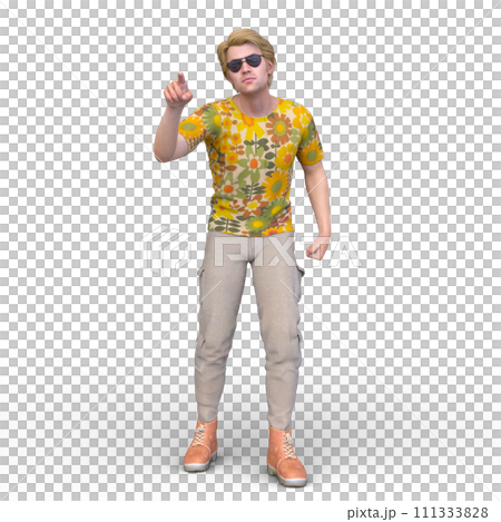 サングラスをかけた男性 111333828