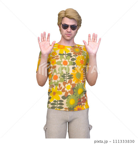 サングラスをかけた男性 111333830