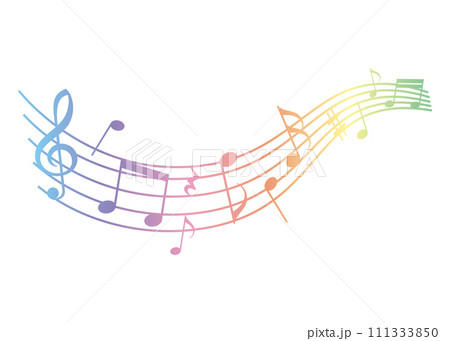 流れる音符イラスト カラフル 流れる音符イラスト カラフル 111333850