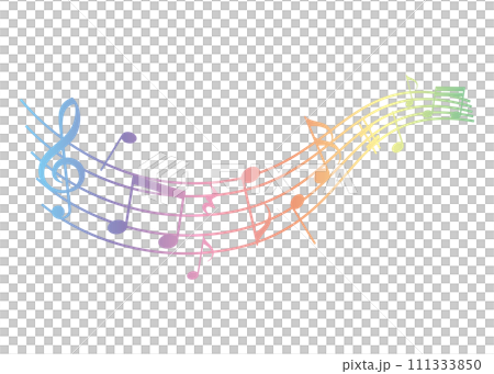 流動的音符插畫多彩 流動的音符插畫多彩 111333850