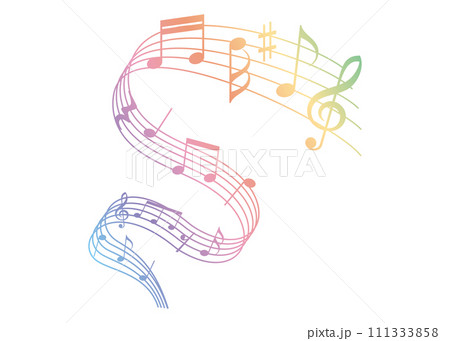 楽しい音符イラスト　カラフル 111333858