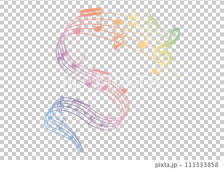 楽しい音符イラスト　カラフル 111333858