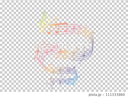 楽しい音符イラスト カラフル 楽しい音符イラスト カラフル 111333860