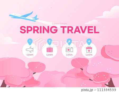 Warm Spring Travel Banner Illustration Warm Spring Travel Banner Illustration 111334533