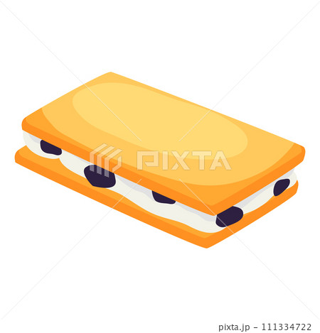 レーズンバターサンドのベクターイラスト。 レーズンバターサンドのベクターイラスト。 111334722