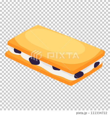 レーズンバターサンドのベクターイラスト。 レーズンバターサンドのベクターイラスト。 111334722